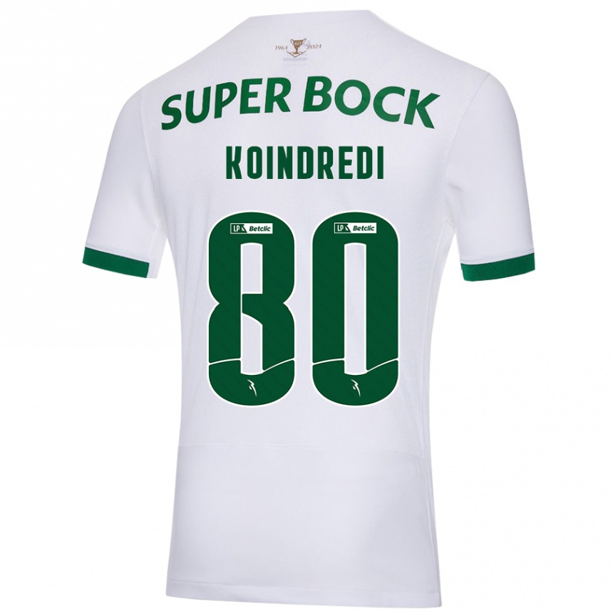 Niño Fútbol Camiseta Koba Koindredi #80 Blanco Verde 2ª Equipación 2024/25 México