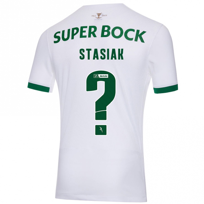 Niño Fútbol Camiseta Jakub Stasiak #0 Blanco Verde 2ª Equipación 2024/25 México