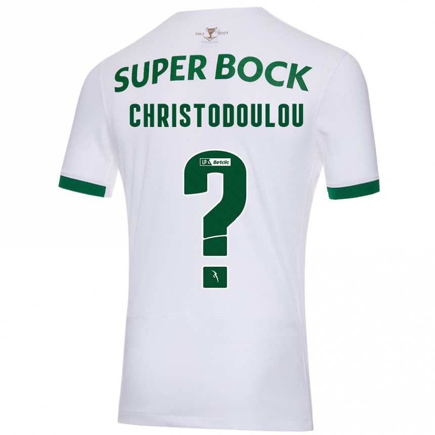 Niño Fútbol Camiseta Argyris Christodoulou #0 Blanco Verde 2ª Equipación 2024/25 México