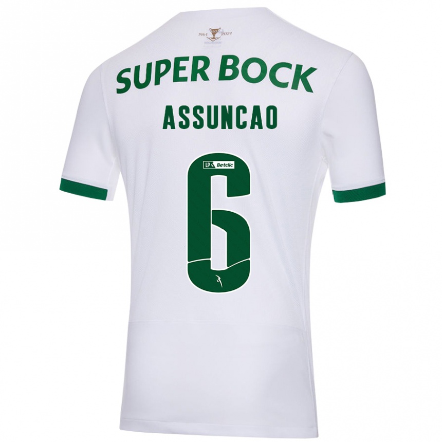 Niño Fútbol Camiseta João Assunção #6 Blanco Verde 2ª Equipación 2024/25 México