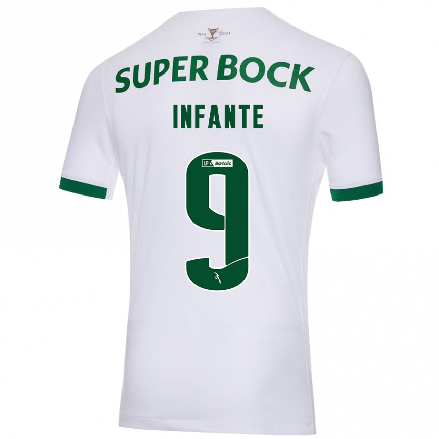 Niño Fútbol Camiseta João Infante #9 Blanco Verde 2ª Equipación 2024/25 México