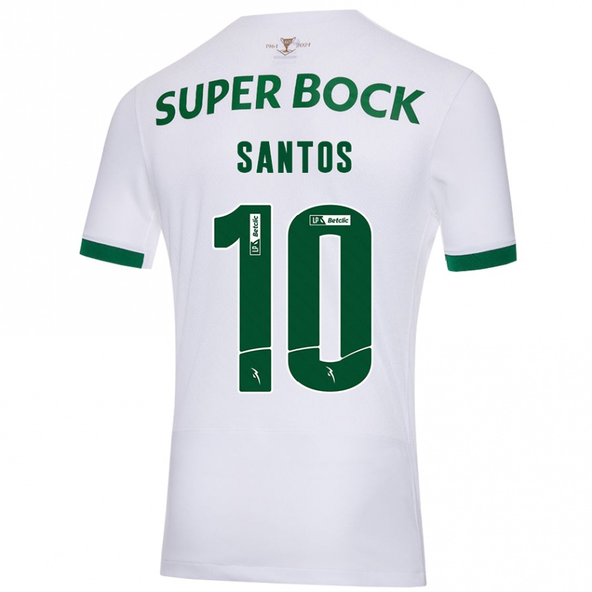 Niño Fútbol Camiseta Guilherme Santos #10 Blanco Verde 2ª Equipación 2024/25 México