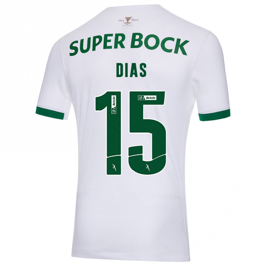 Niño Fútbol Camiseta Rodrigo Dias #15 Blanco Verde 2ª Equipación 2024/25 México