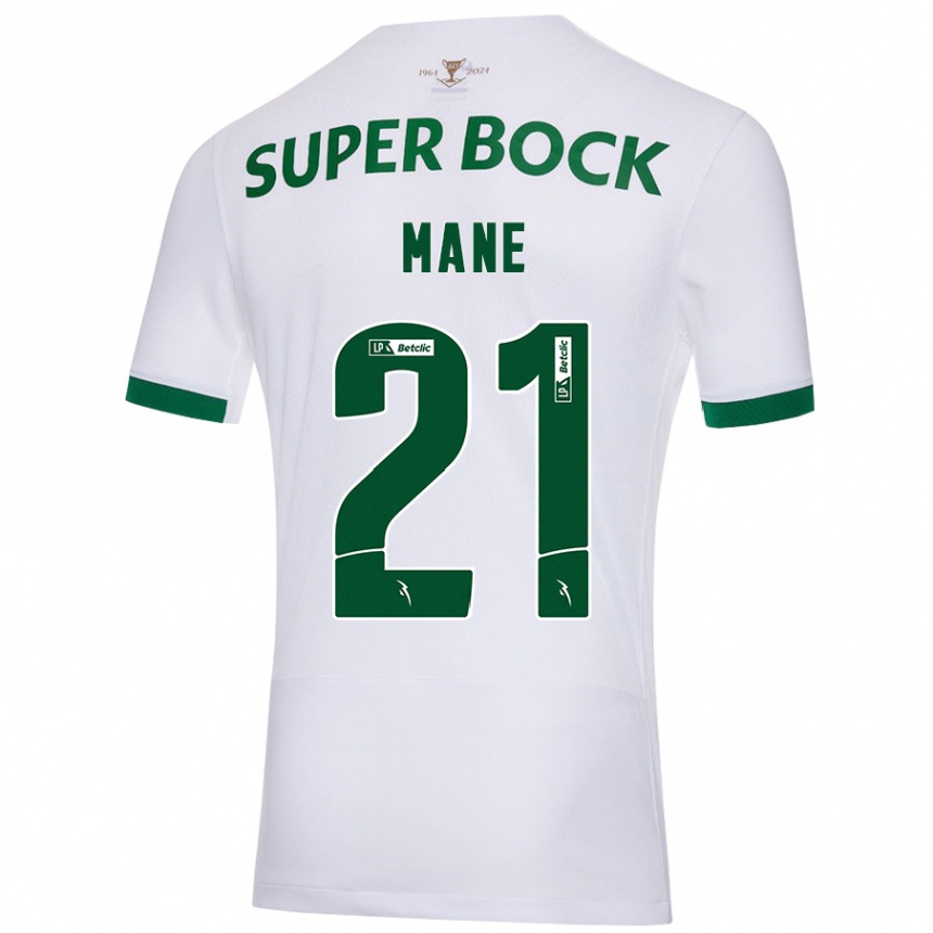 Niño Fútbol Camiseta Isnaba Mané #21 Blanco Verde 2ª Equipación 2024/25 México