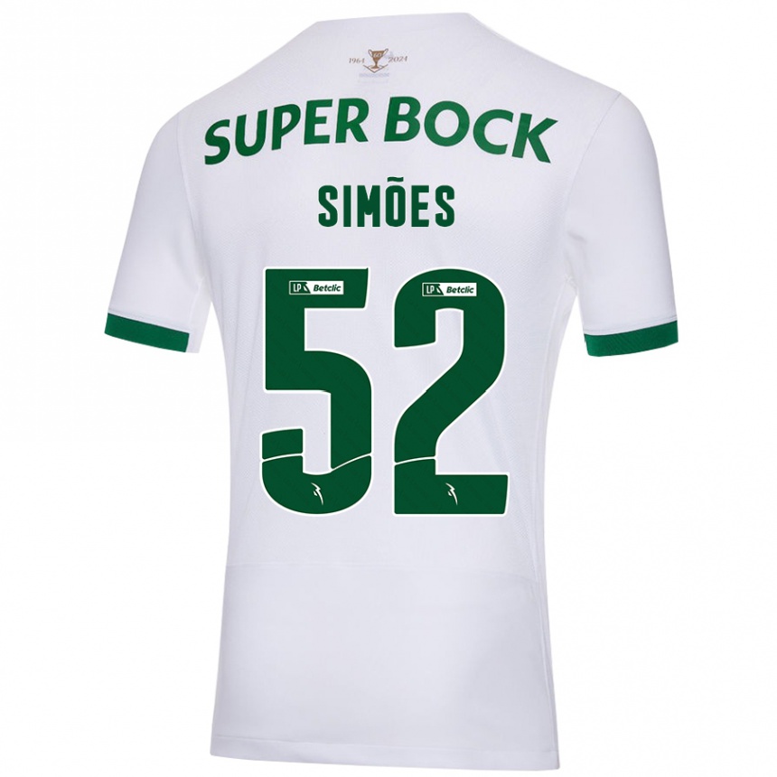 Niño Fútbol Camiseta João Simões #52 Blanco Verde 2ª Equipación 2024/25 México