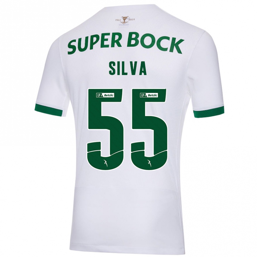 Niño Fútbol Camiseta José Silva #55 Blanco Verde 2ª Equipación 2024/25 México