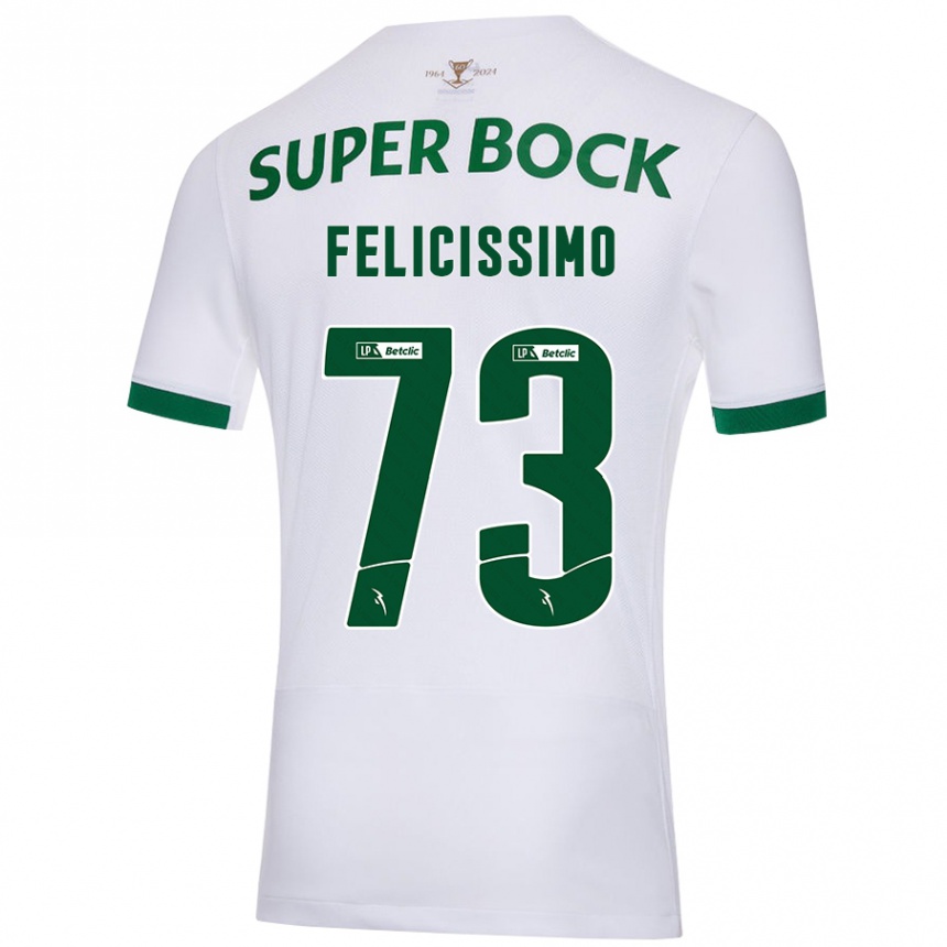 Niño Fútbol Camiseta Eduardo Felicíssimo #73 Blanco Verde 2ª Equipación 2024/25 México