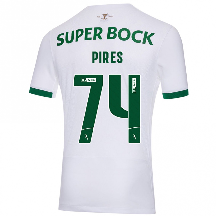 Niño Fútbol Camiseta Guilherme Pires #74 Blanco Verde 2ª Equipación 2024/25 México