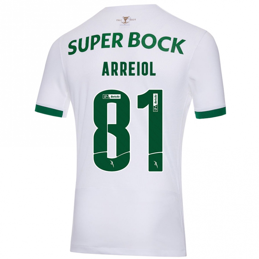 Niño Fútbol Camiseta Henrique Arreiol #81 Blanco Verde 2ª Equipación 2024/25 México