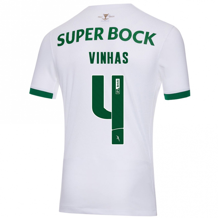 Niño Fútbol Camiseta Gabriela Vinhas #4 Blanco Verde 2ª Equipación 2024/25 México