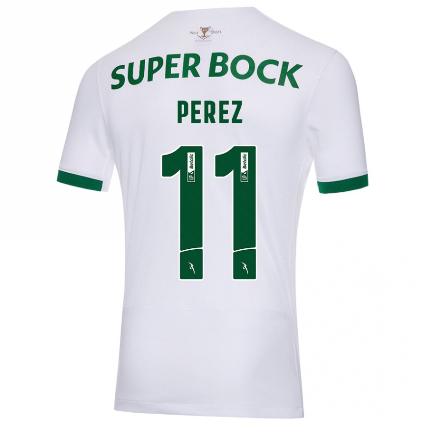 Niño Fútbol Camiseta Brenda Pérez #11 Blanco Verde 2ª Equipación 2024/25 México