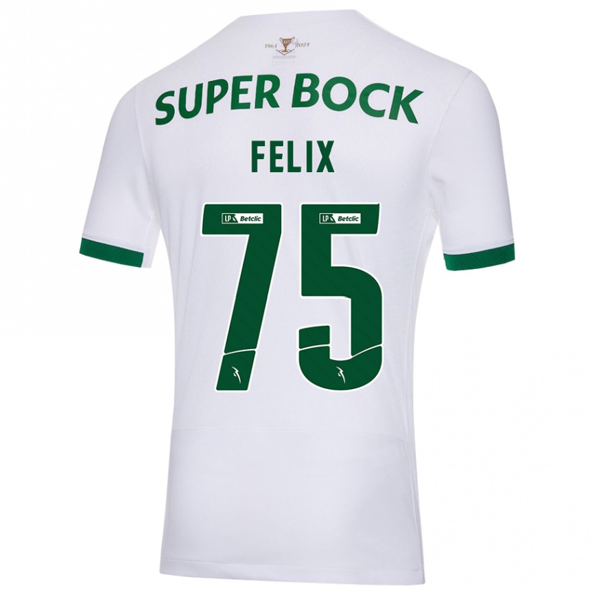 Niño Fútbol Camiseta Vando Félix #75 Blanco Verde 2ª Equipación 2024/25 México