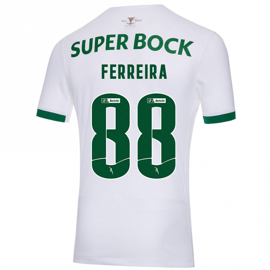 Niño Fútbol Camiseta Tiago Ferreira #88 Blanco Verde 2ª Equipación 2024/25 México