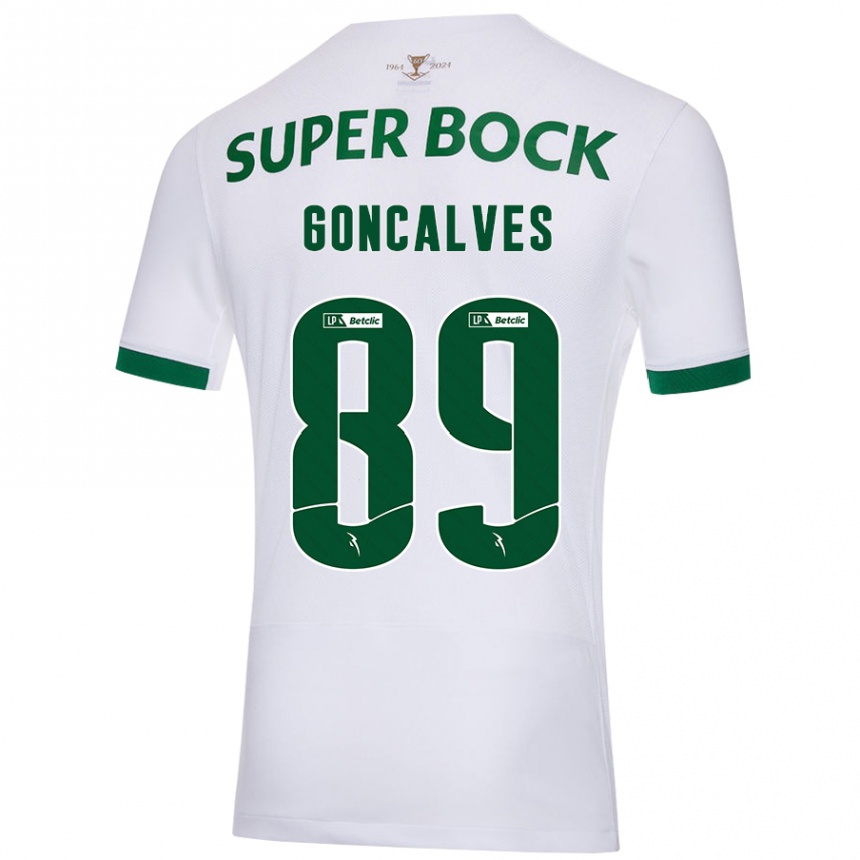 Niño Fútbol Camiseta André Gonçalves #89 Blanco Verde 2ª Equipación 2024/25 México