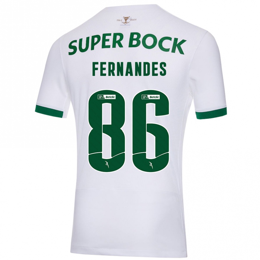 Niño Fútbol Camiseta Emanuel Fernandes #86 Blanco Verde 2ª Equipación 2024/25 México