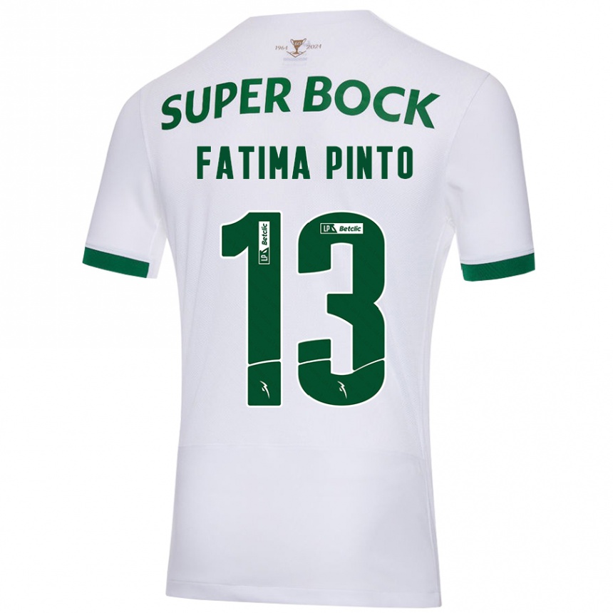 Niño Fútbol Camiseta Fátima Alexandra Figueira Pinto #13 Blanco Verde 2ª Equipación 2024/25 México