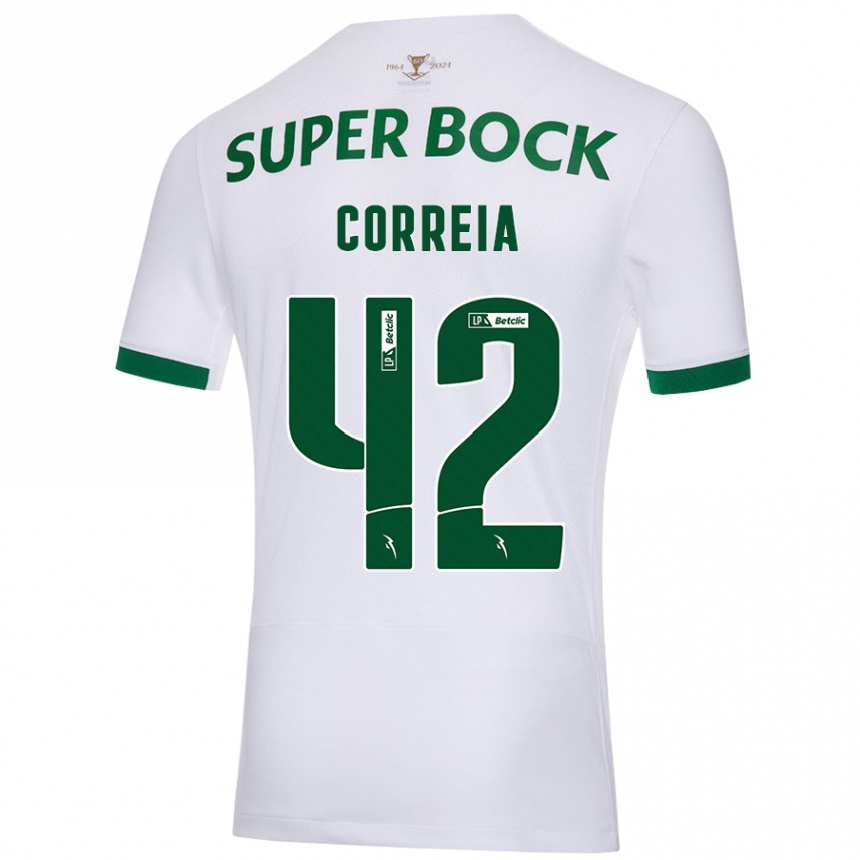 Niño Fútbol Camiseta Leonete Maísa Nozerand Correia #42 Blanco Verde 2ª Equipación 2024/25 México