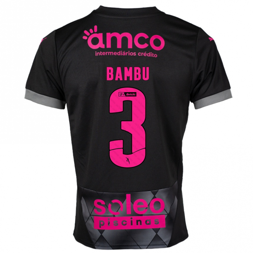 Niño Fútbol Camiseta Robson Bambu #3 Negro Rosa 2ª Equipación 2024/25 México