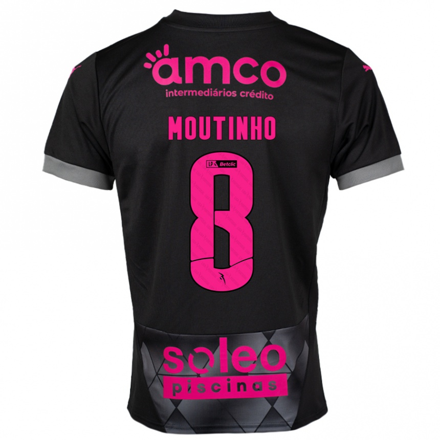 Niño Fútbol Camiseta João Moutinho #8 Negro Rosa 2ª Equipación 2024/25 México