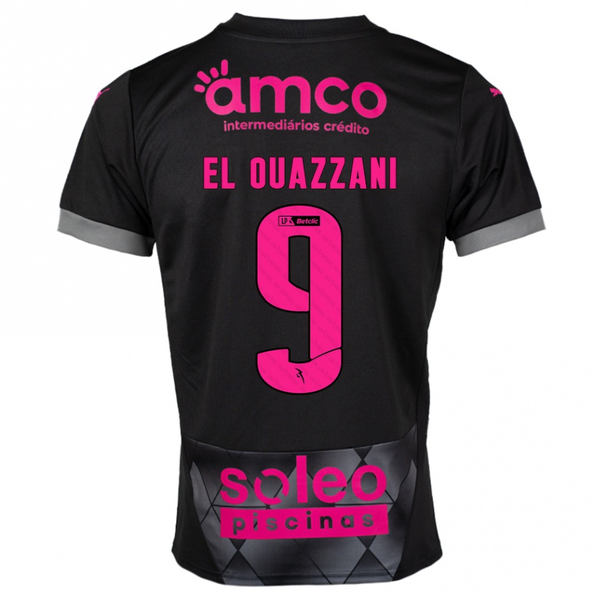 Niño Fútbol Camiseta Amine El Ouazzani #9 Negro Rosa 2ª Equipación 2024/25 México