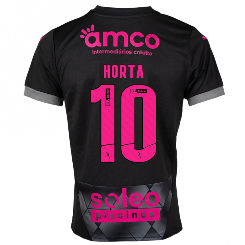 Niño Fútbol Camiseta André Horta #10 Negro Rosa 2ª Equipación 2024/25 México