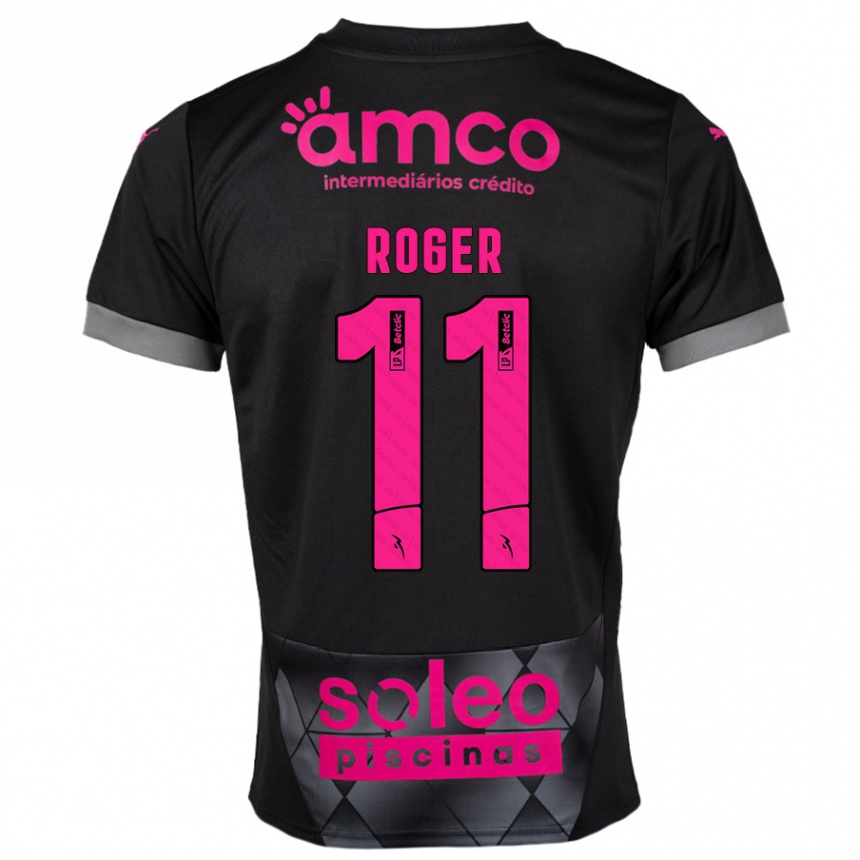 Niño Fútbol Camiseta Roger #11 Negro Rosa 2ª Equipación 2024/25 México