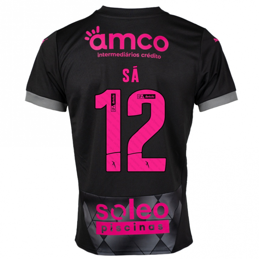 Niño Fútbol Camiseta Tiago Sá #12 Negro Rosa 2ª Equipación 2024/25 México