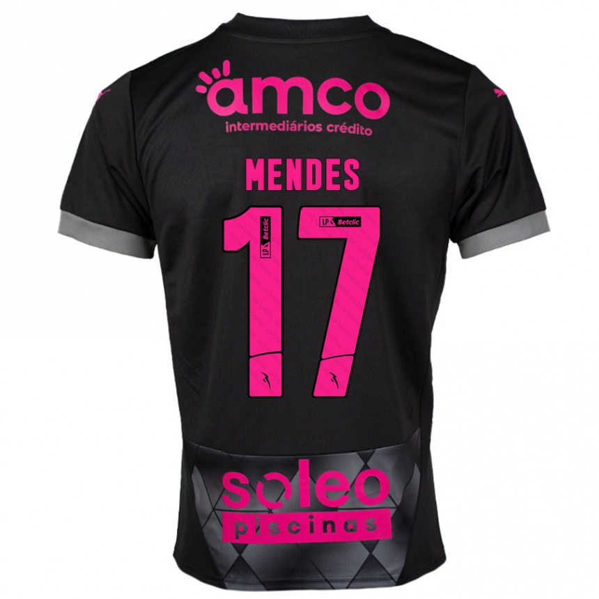 Niño Fútbol Camiseta Joe Mendes #17 Negro Rosa 2ª Equipación 2024/25 México