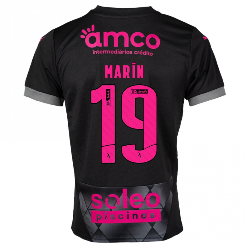 Niño Fútbol Camiseta Adrián Marín #19 Negro Rosa 2ª Equipación 2024/25 México