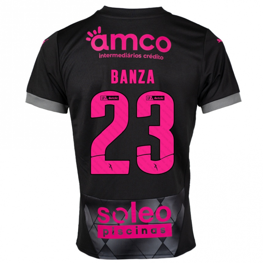 Niño Fútbol Camiseta Simon Banza #23 Negro Rosa 2ª Equipación 2024/25 México