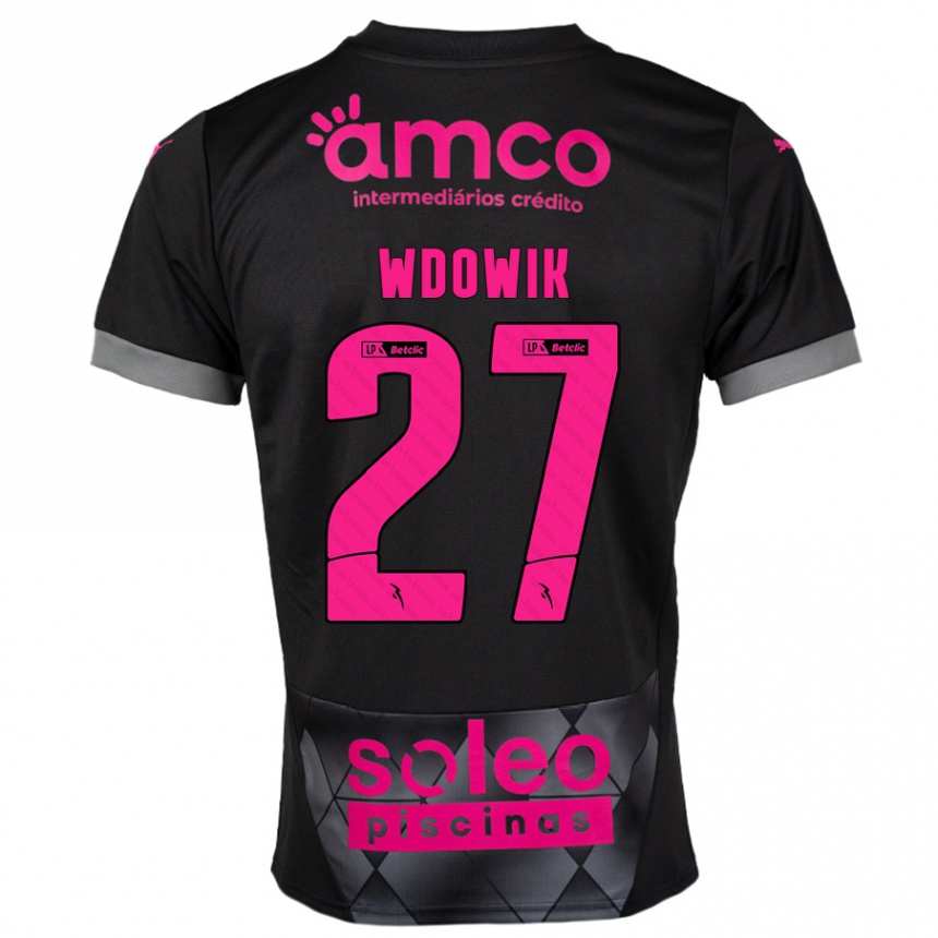 Niño Fútbol Camiseta Bartlomiej Wdowik #27 Negro Rosa 2ª Equipación 2024/25 México