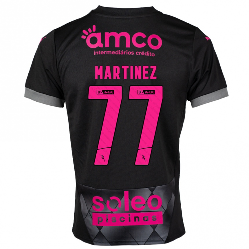 Niño Fútbol Camiseta Gabri Martínez #77 Negro Rosa 2ª Equipación 2024/25 México