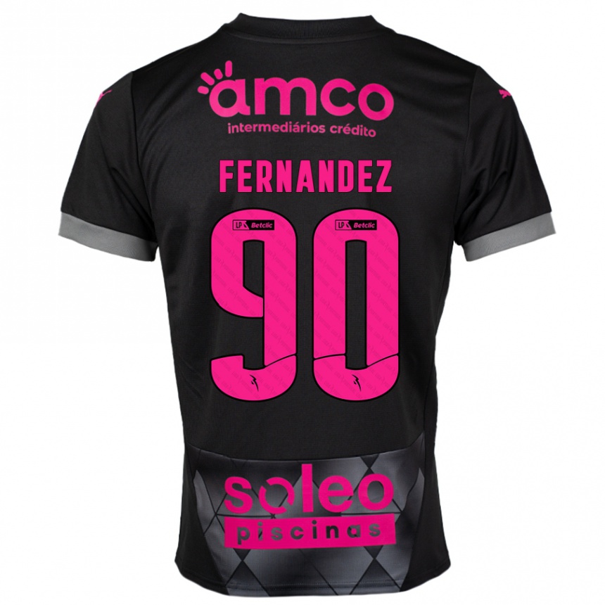 Niño Fútbol Camiseta Roberto Fernández #90 Negro Rosa 2ª Equipación 2024/25 México