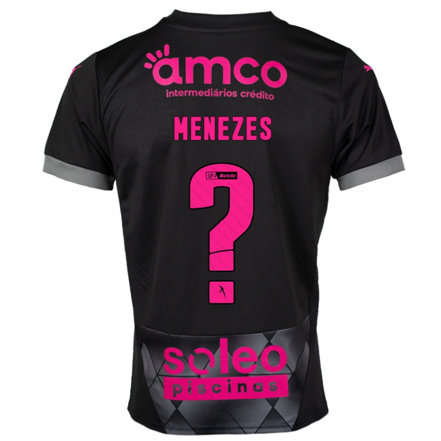 Niño Fútbol Camiseta Gabriel Menezes #0 Negro Rosa 2ª Equipación 2024/25 México