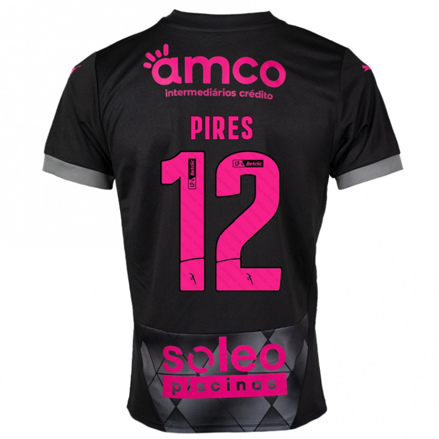 Niño Fútbol Camiseta Hugo Pires #12 Negro Rosa 2ª Equipación 2024/25 México