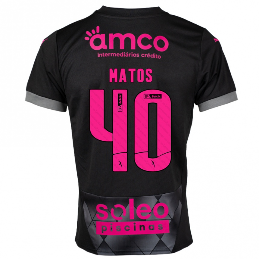 Niño Fútbol Camiseta João Matos #40 Negro Rosa 2ª Equipación 2024/25 México