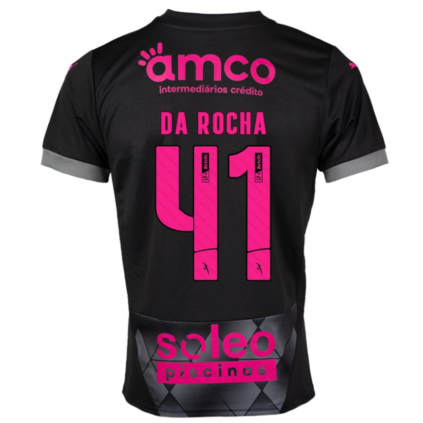 Niño Fútbol Camiseta Yanis Da Rocha #41 Negro Rosa 2ª Equipación 2024/25 México