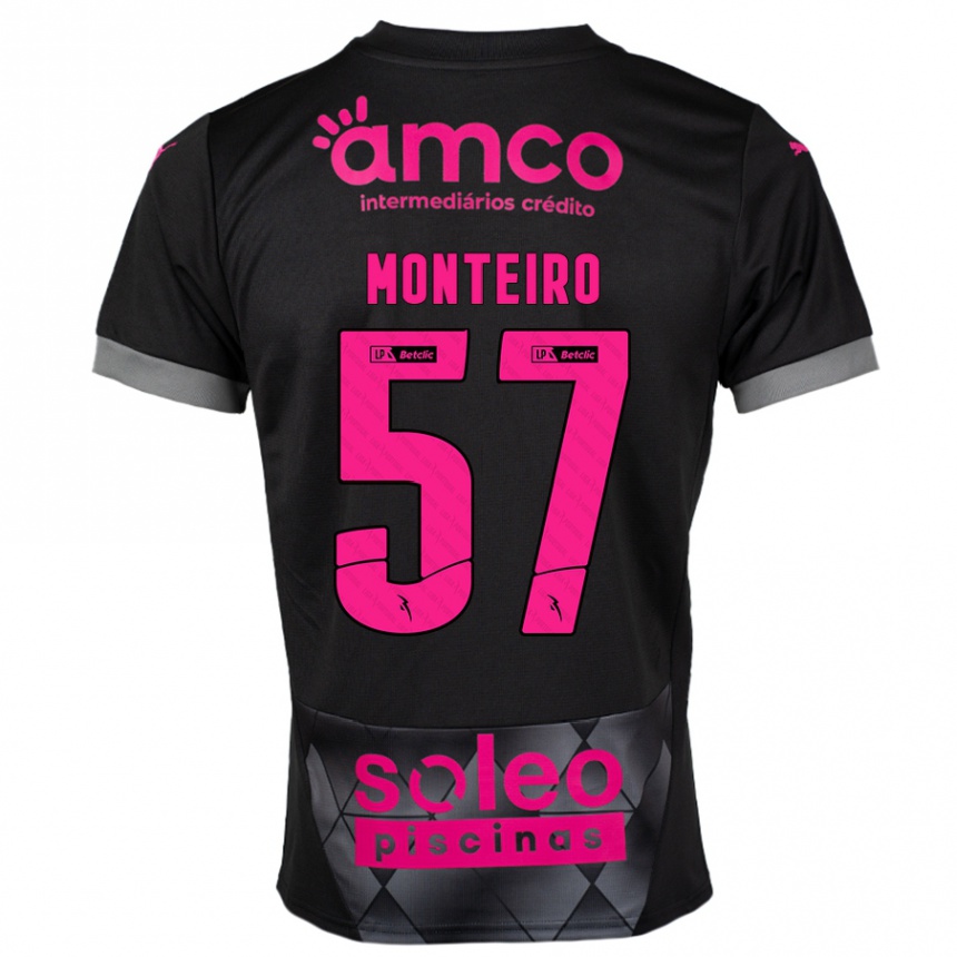 Niño Fútbol Camiseta Jordan Monteiro #57 Negro Rosa 2ª Equipación 2024/25 México