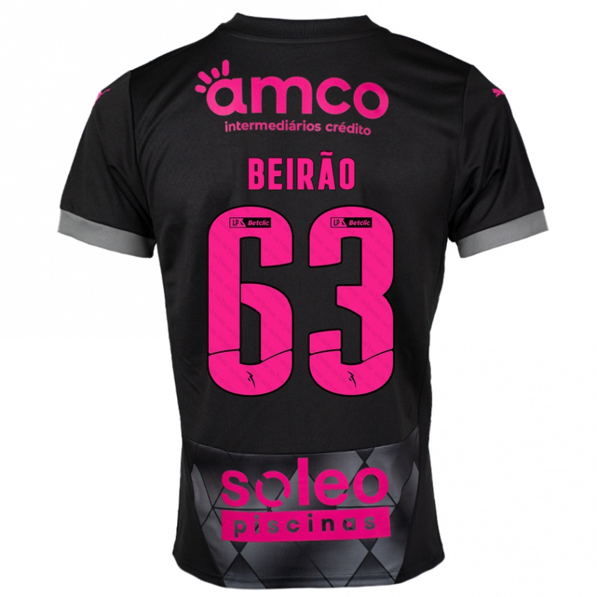 Niño Fútbol Camiseta Rodrigo Beirão #63 Negro Rosa 2ª Equipación 2024/25 México