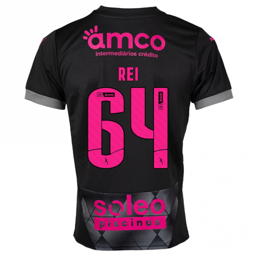 Niño Fútbol Camiseta Ricardo Rei #64 Negro Rosa 2ª Equipación 2024/25 México