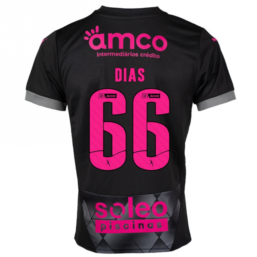 Niño Fútbol Camiseta Gonçalo Dias #66 Negro Rosa 2ª Equipación 2024/25 México