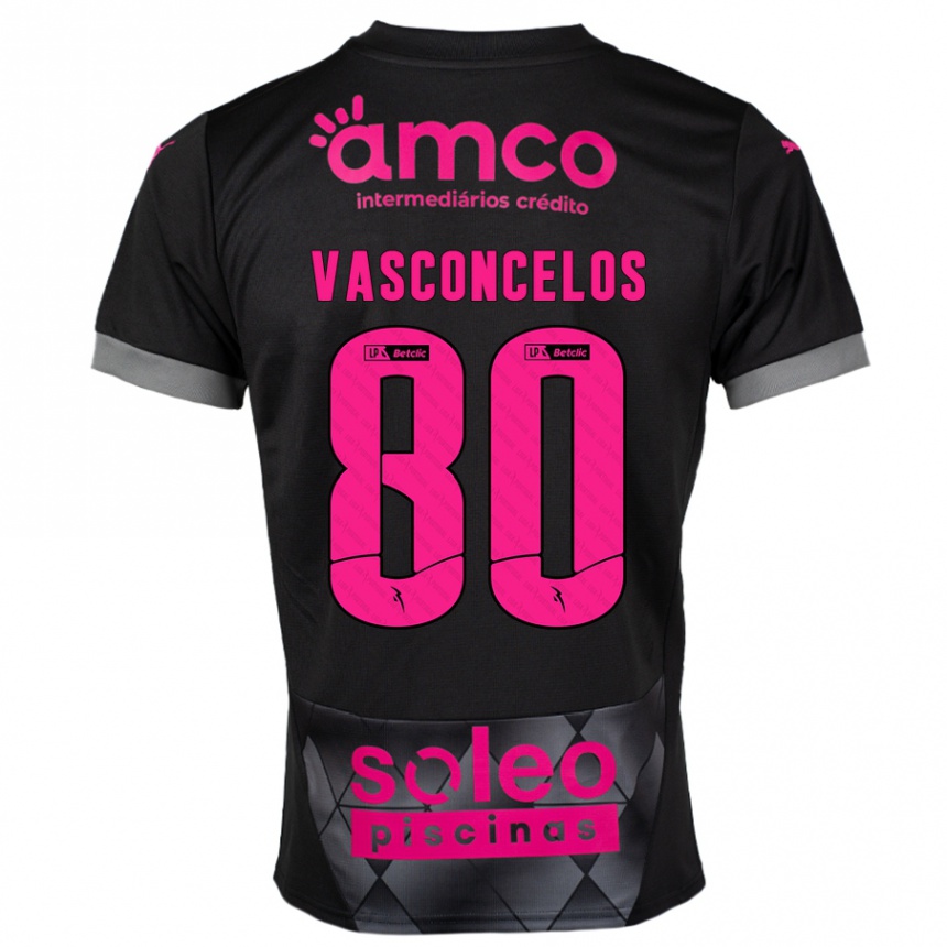 Niño Fútbol Camiseta Vasconcelos #80 Negro Rosa 2ª Equipación 2024/25 México