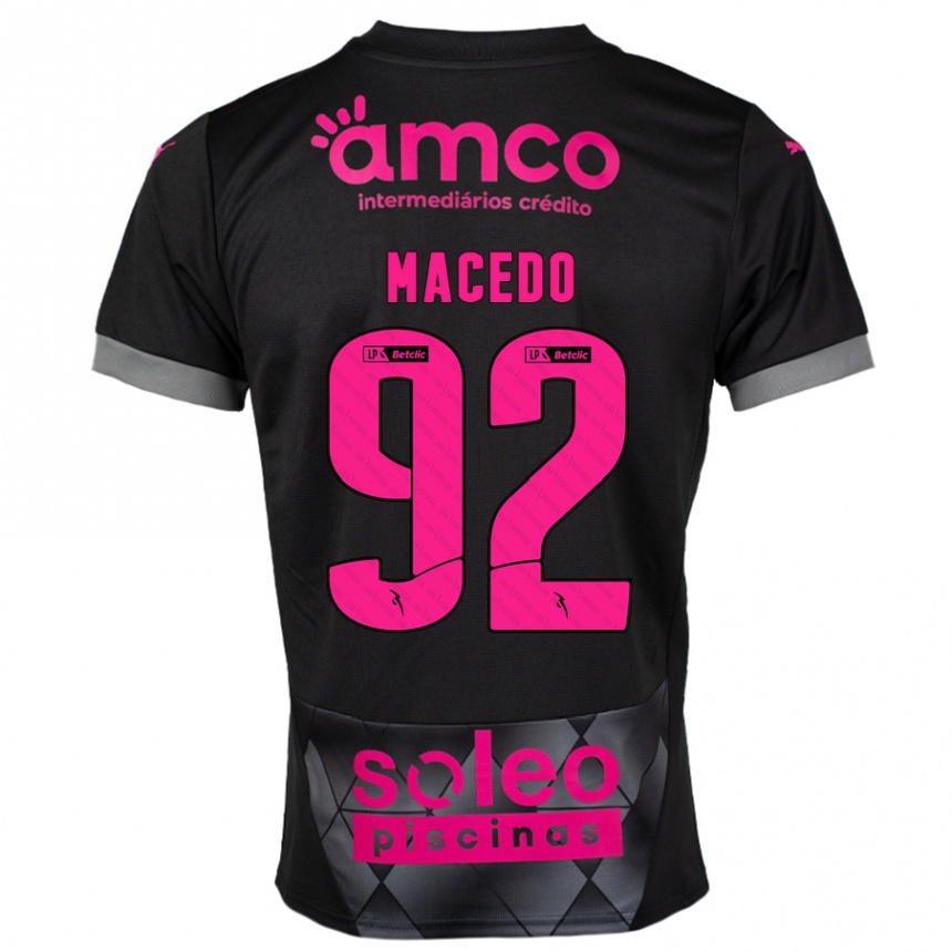 Niño Fútbol Camiseta Rodrigo Macedo #92 Negro Rosa 2ª Equipación 2024/25 México