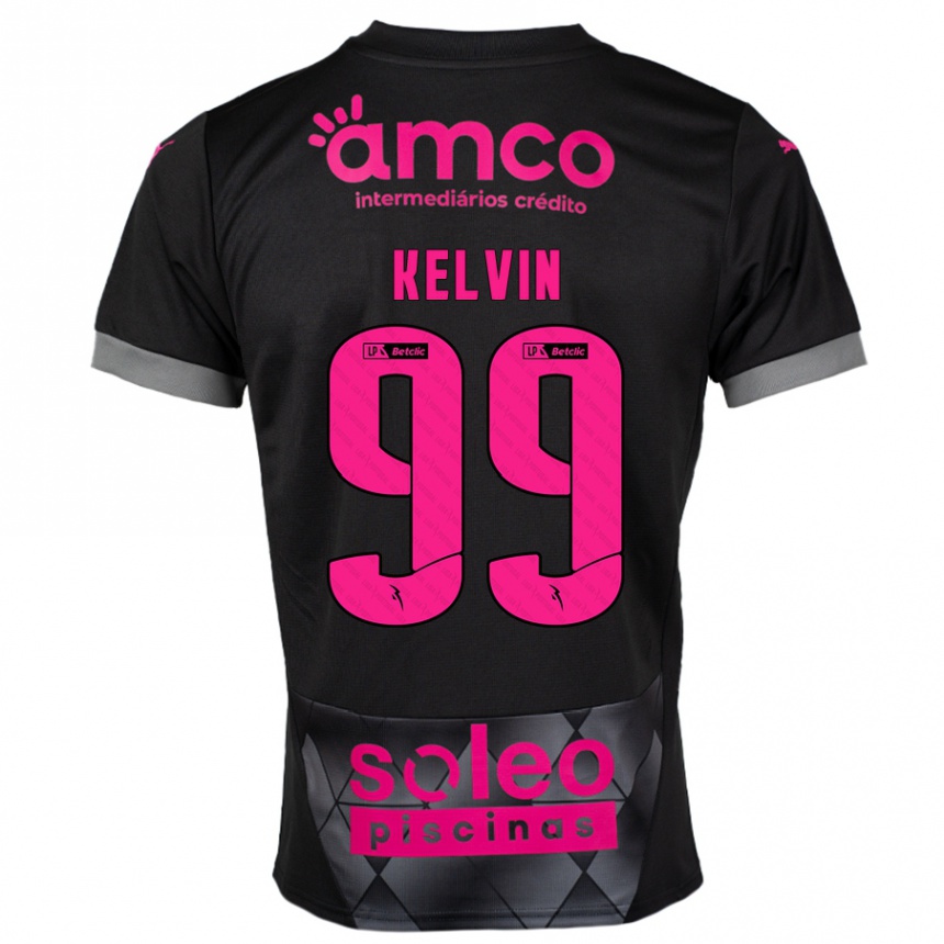 Niño Fútbol Camiseta Kauan Kelvin #99 Negro Rosa 2ª Equipación 2024/25 México