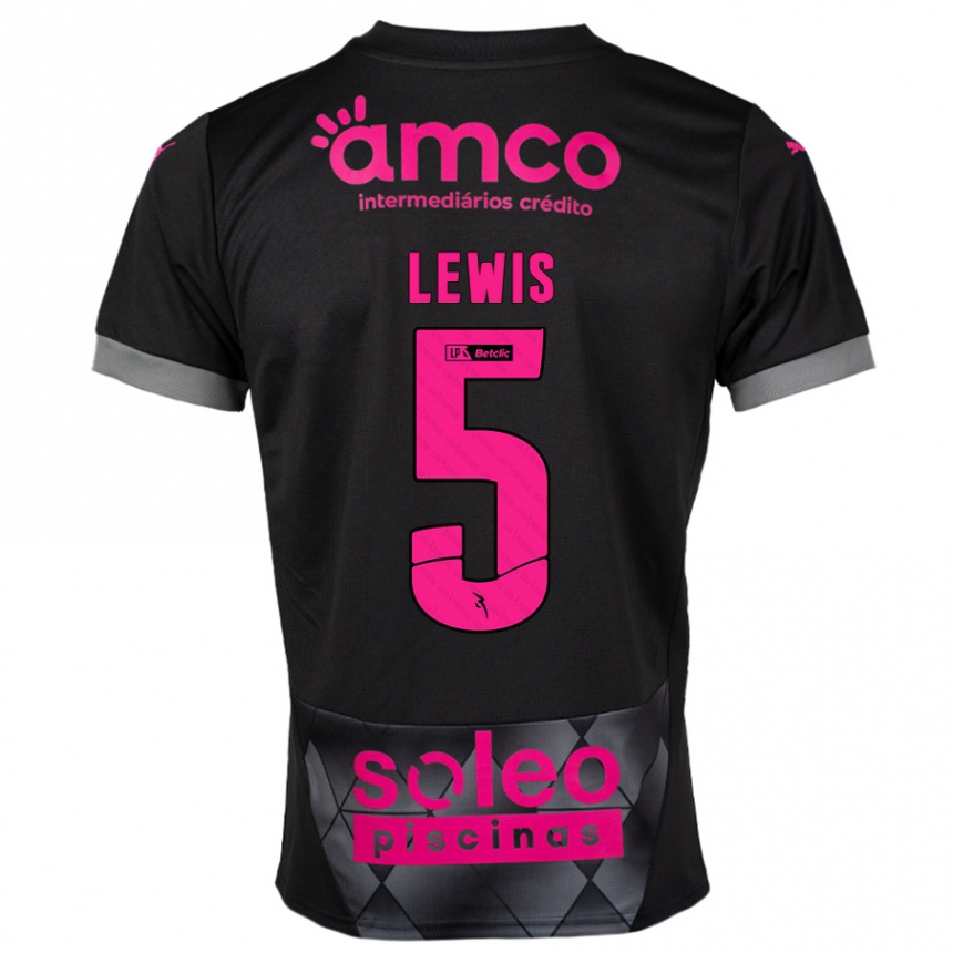 Niño Fútbol Camiseta Leah Lewis #5 Negro Rosa 2ª Equipación 2024/25 México