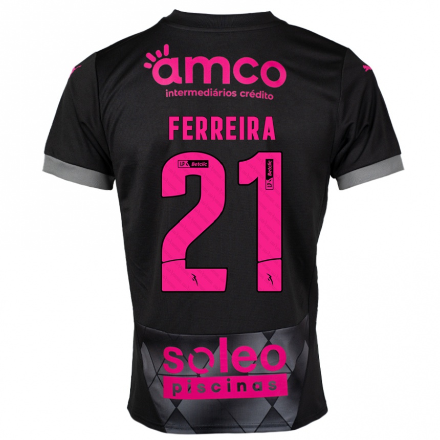 Niño Fútbol Camiseta Ana Carolina Ferreira #21 Negro Rosa 2ª Equipación 2024/25 México