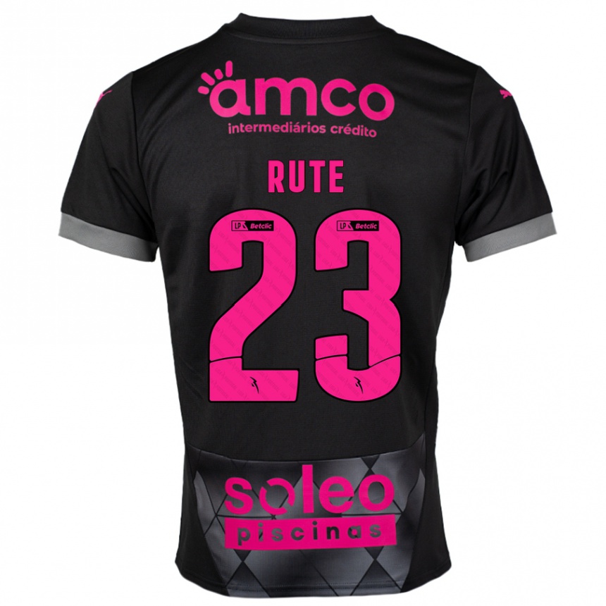 Niño Fútbol Camiseta Ana Rute #23 Negro Rosa 2ª Equipación 2024/25 México