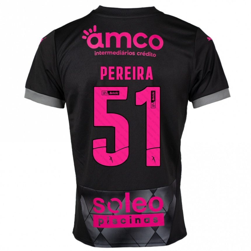 Niño Fútbol Camiseta Evy Pereira #51 Negro Rosa 2ª Equipación 2024/25 México