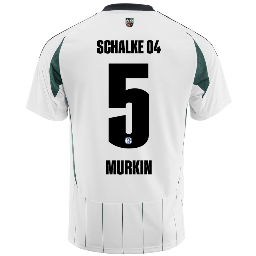 Niño Fútbol Camiseta Derry Murkin #5 Blanco Verde 2ª Equipación 2024/25 México