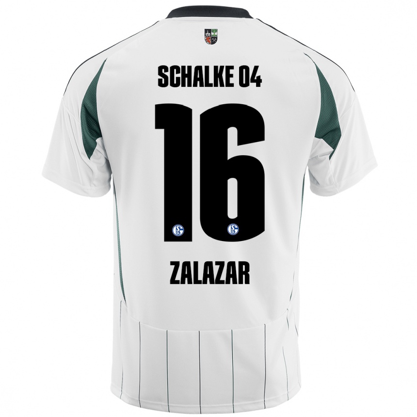 Niño Fútbol Camiseta Mauro Zalazar #16 Blanco Verde 2ª Equipación 2024/25 México